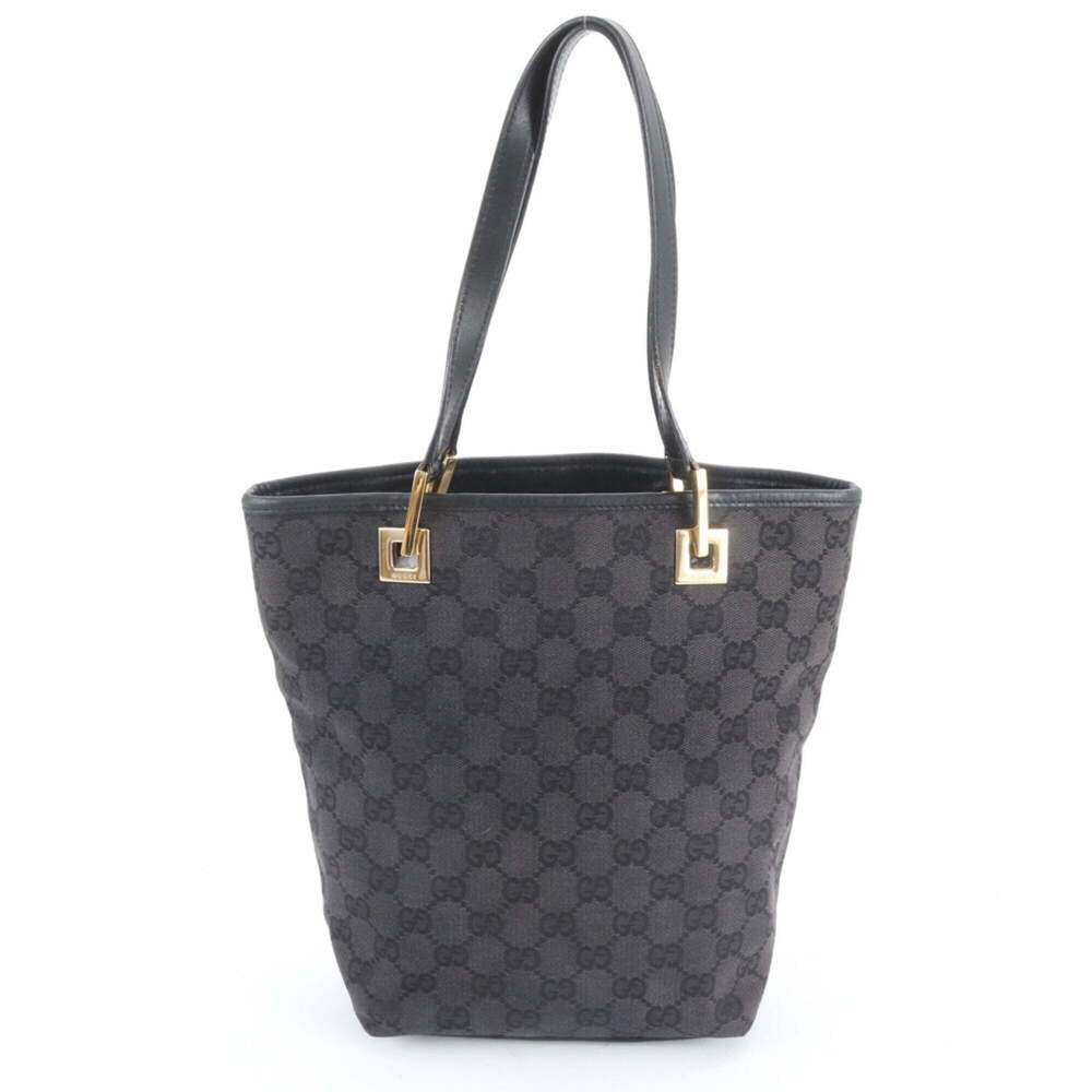 Gucci GG Canvas 002 1099 Leather Tote Bag, Handbag, Shoulder Black, Women's - Picture 3 of 9